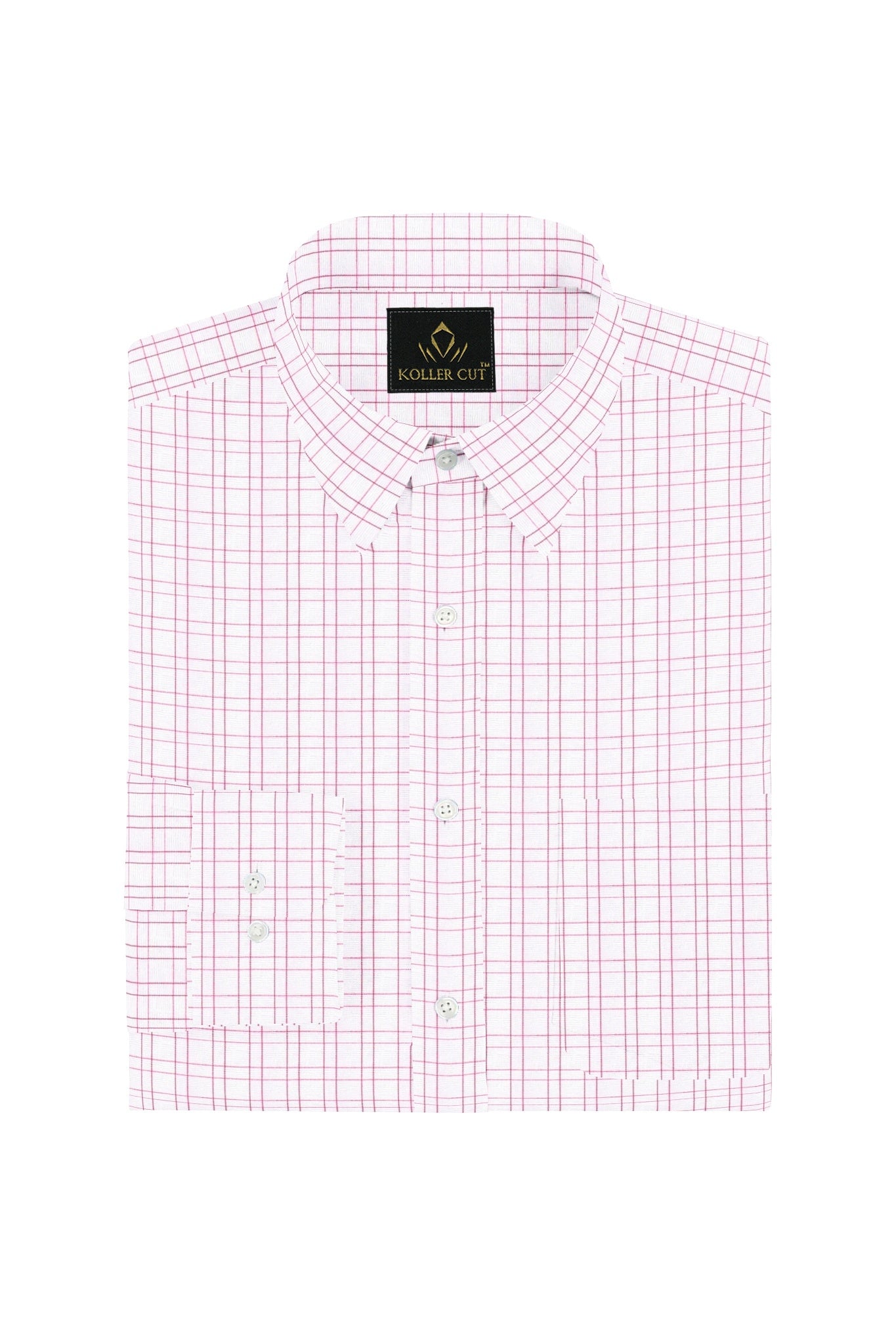 White with Cordovan Red Checks Premium Cotton Shirt