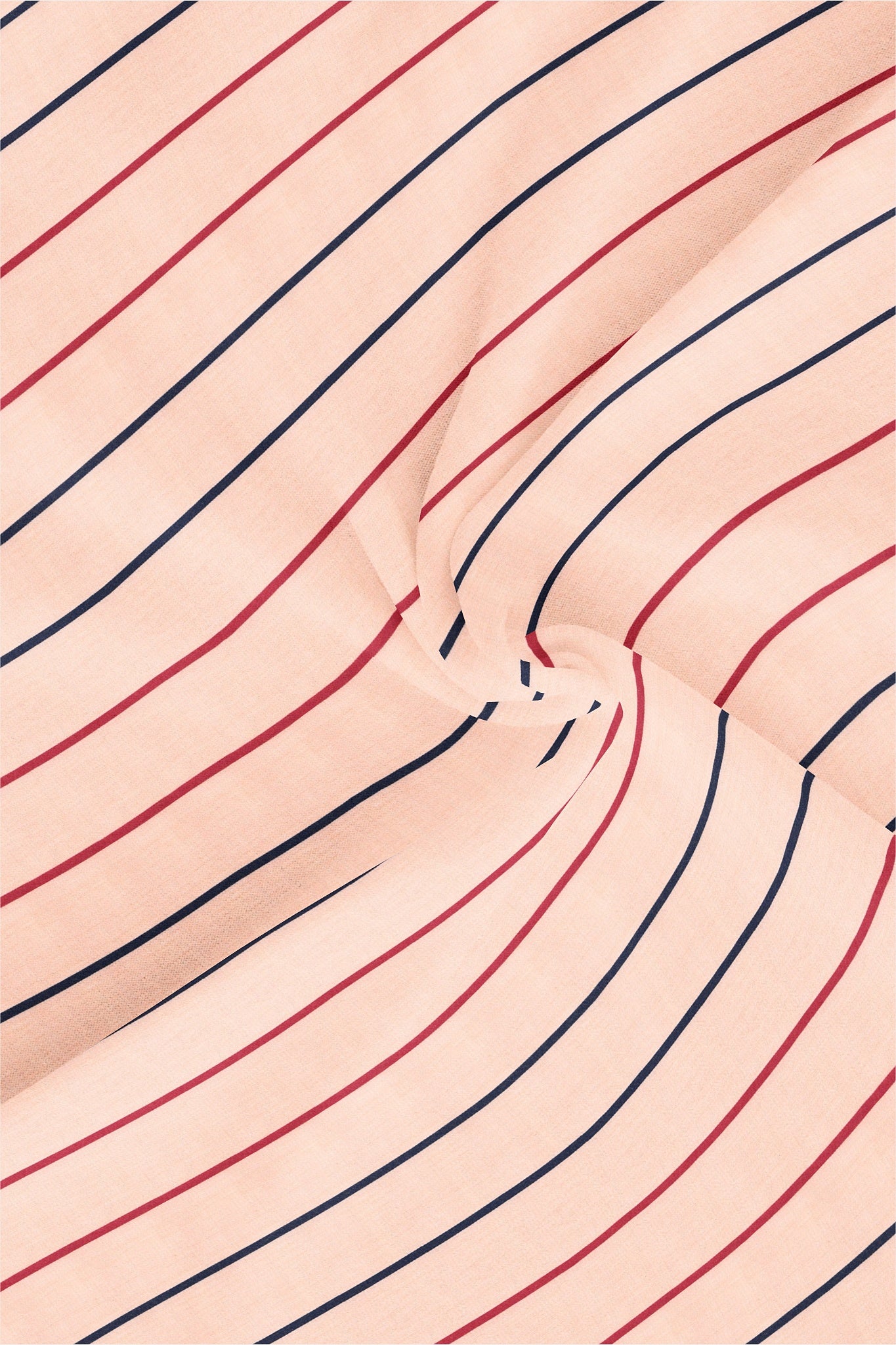 Parfait Peach with Poppy Red and Peony Navy Chalk Stripes Premium Cotton Shirt