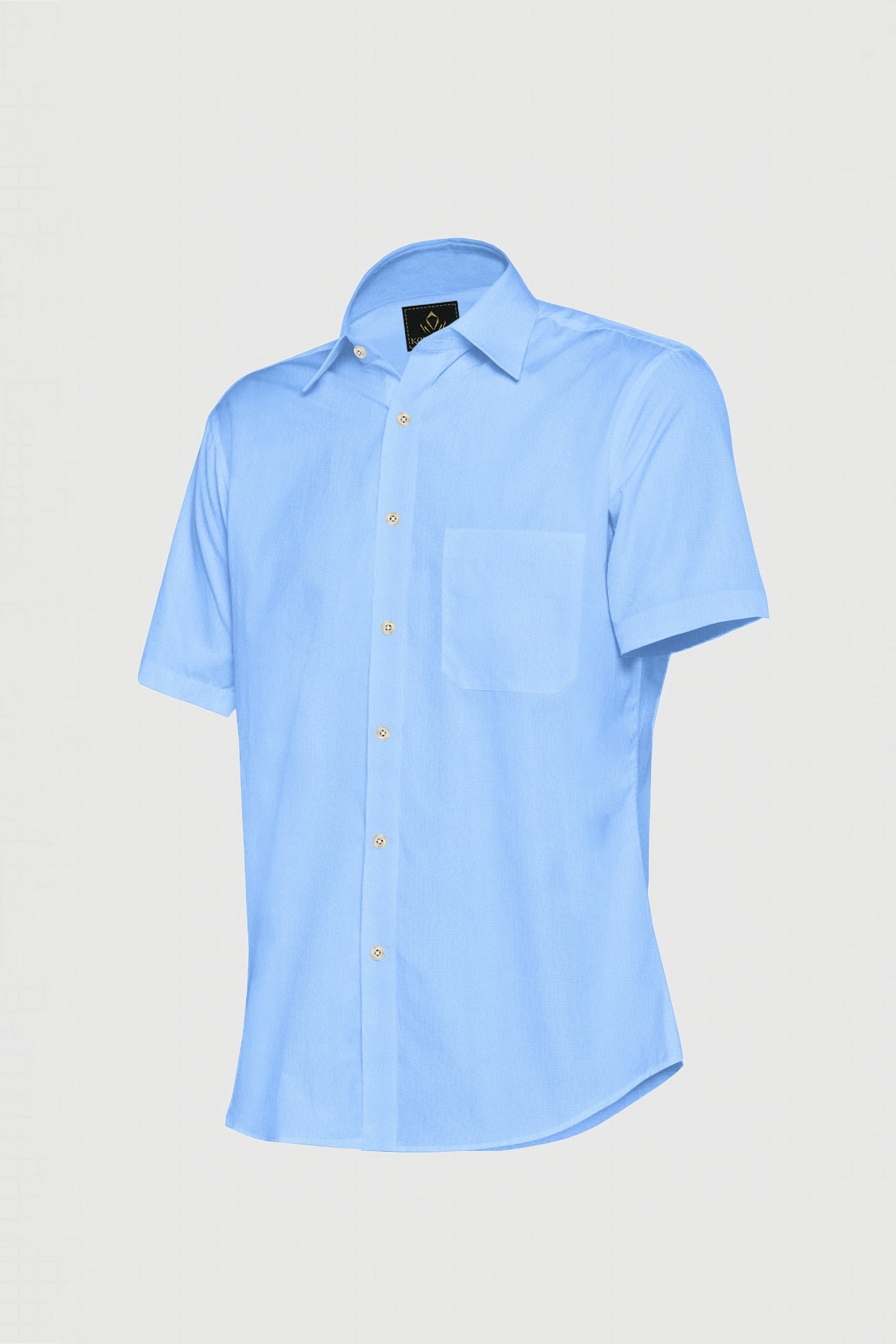 Placid Blue Solid Premium Modal Cotton Shirt