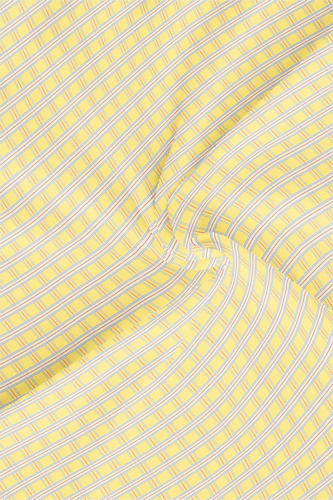 Citron Yellow with Pompeian Red and Paradise Blue Finest Egyptian Giza Cotton Shirt