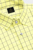 Elfin Yellow with Snorkel Blue and Black Jacquard Windowpane Checks Premium Cotton Shirt