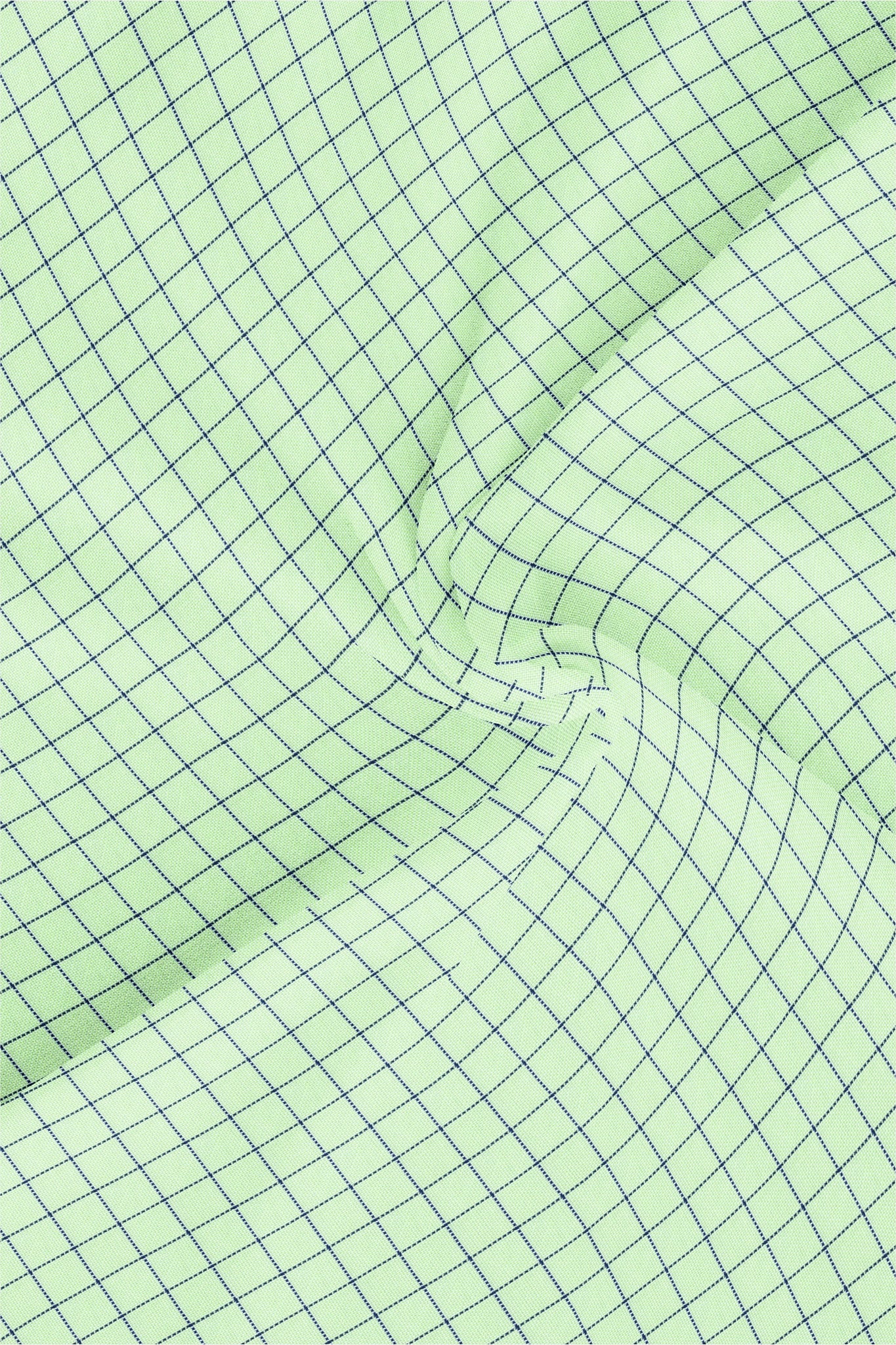 Pistachio Green and Legion Blue Jacquard Windowpane Checks Premium Cotton Shirt