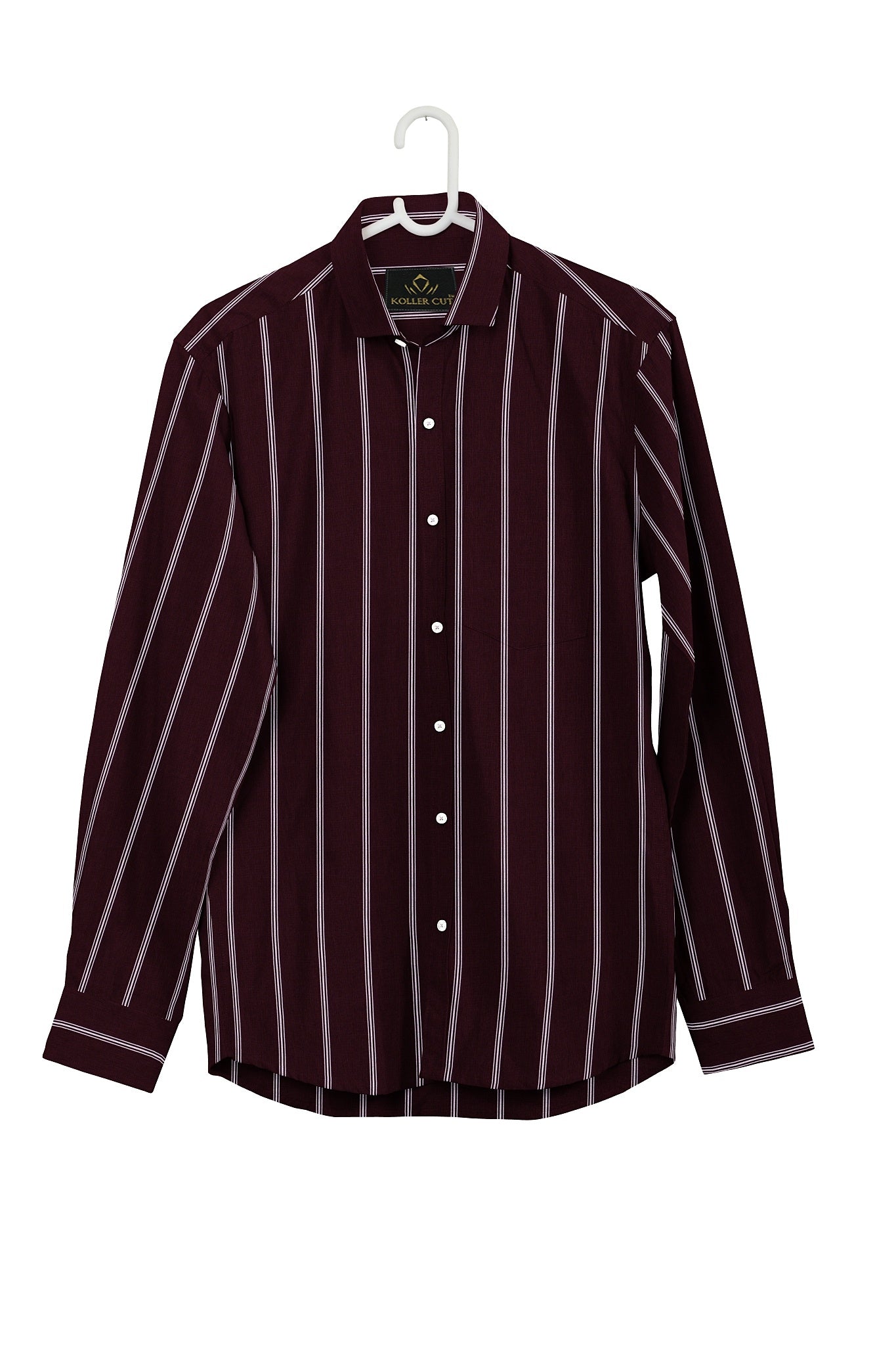 Cabernet Red and White Stripes Cotton Shirt