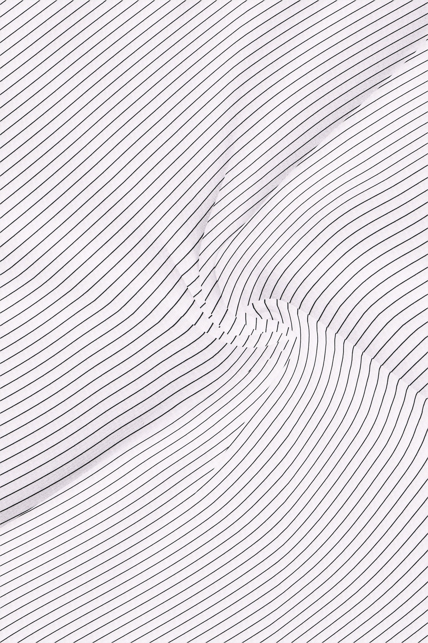 Jet Black and White Pinstripes Cotton Shirt