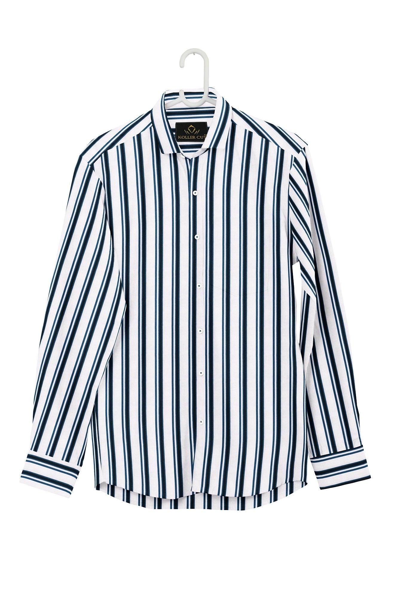 White and Vallarta blue Stripes Cotton Shirt