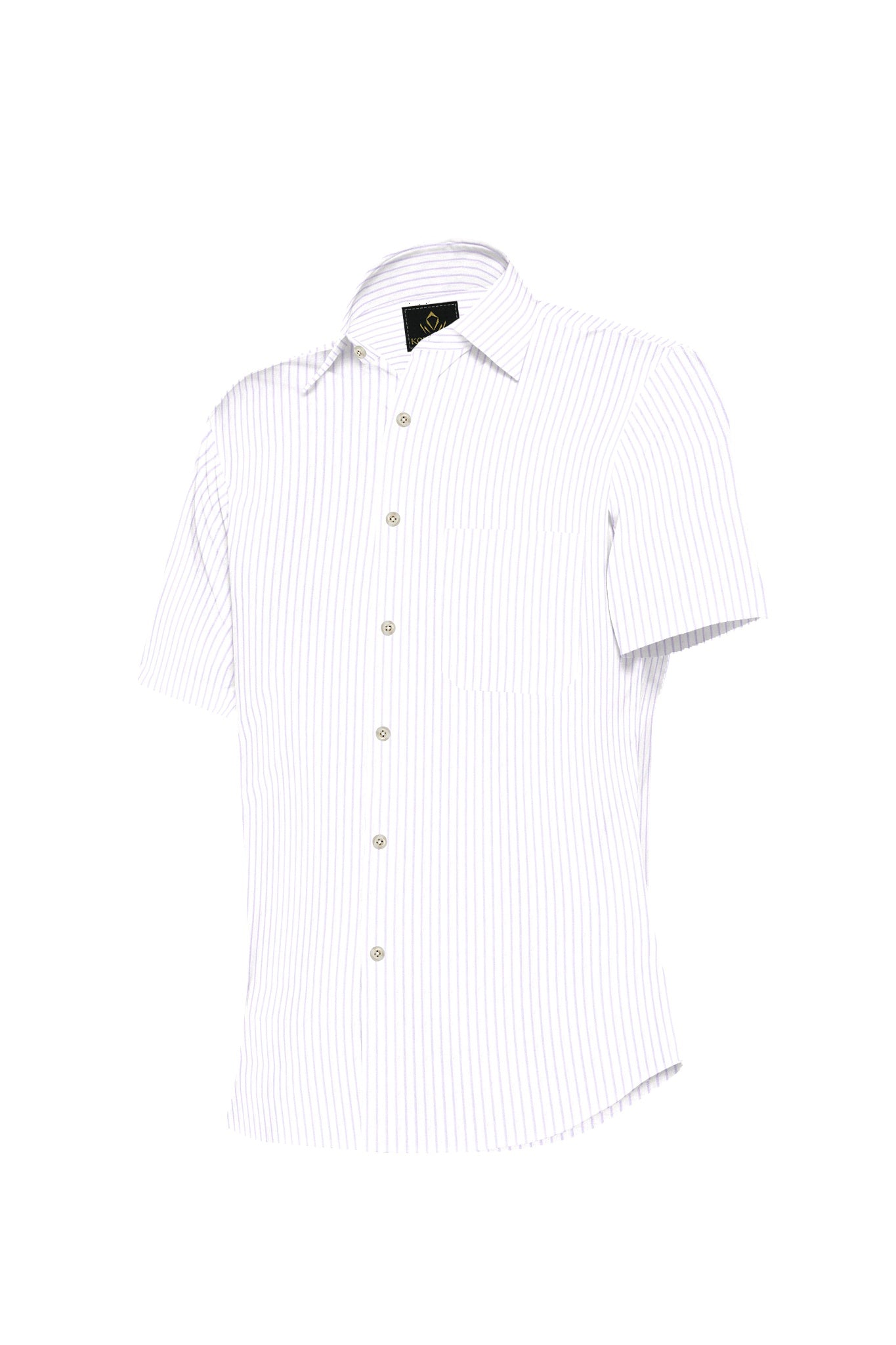 White and Sheer Lilac Purple Pinstripes Cotton Shirt