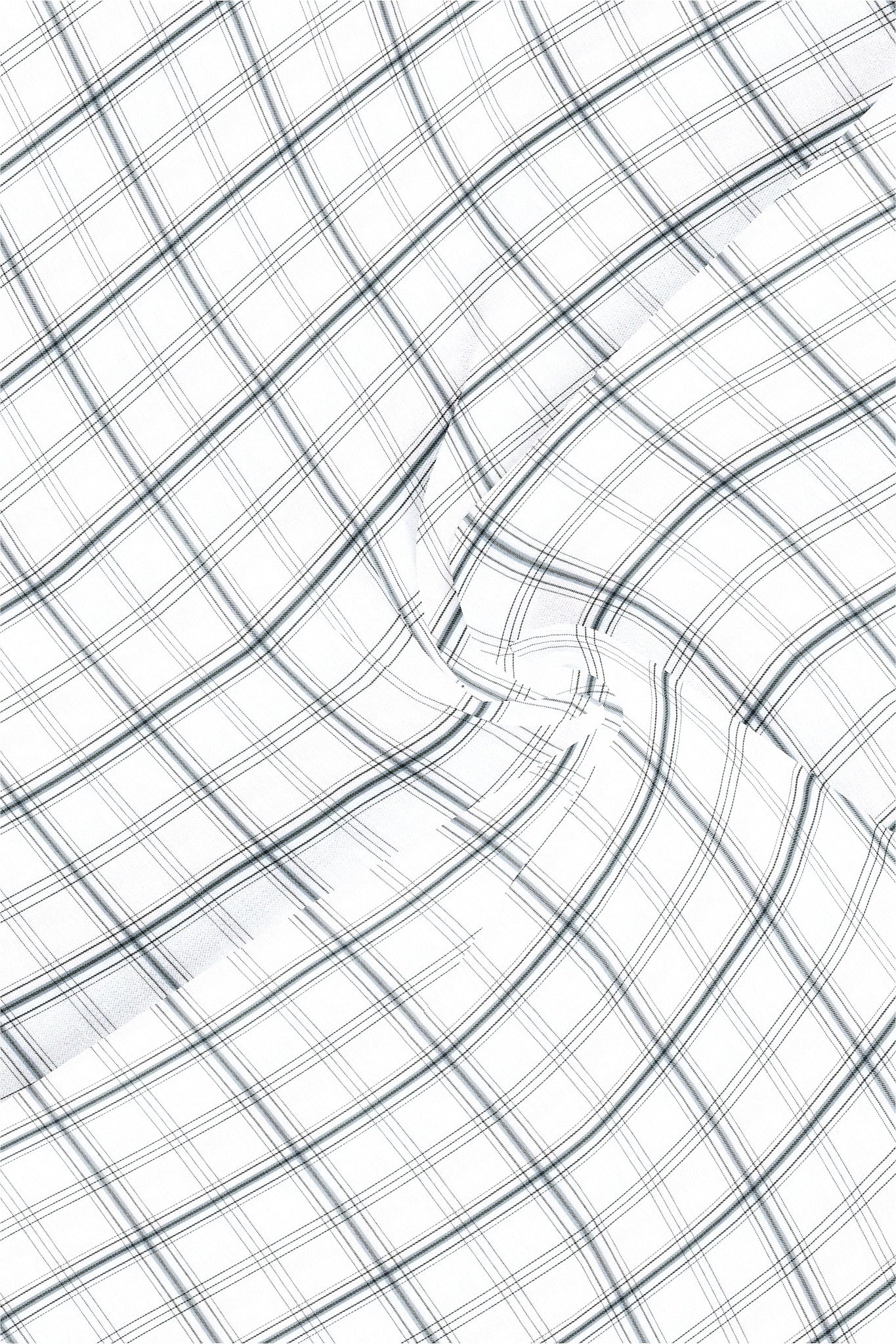 White with Anthracite Black and Rhino Gray Checks Cotton Shirt