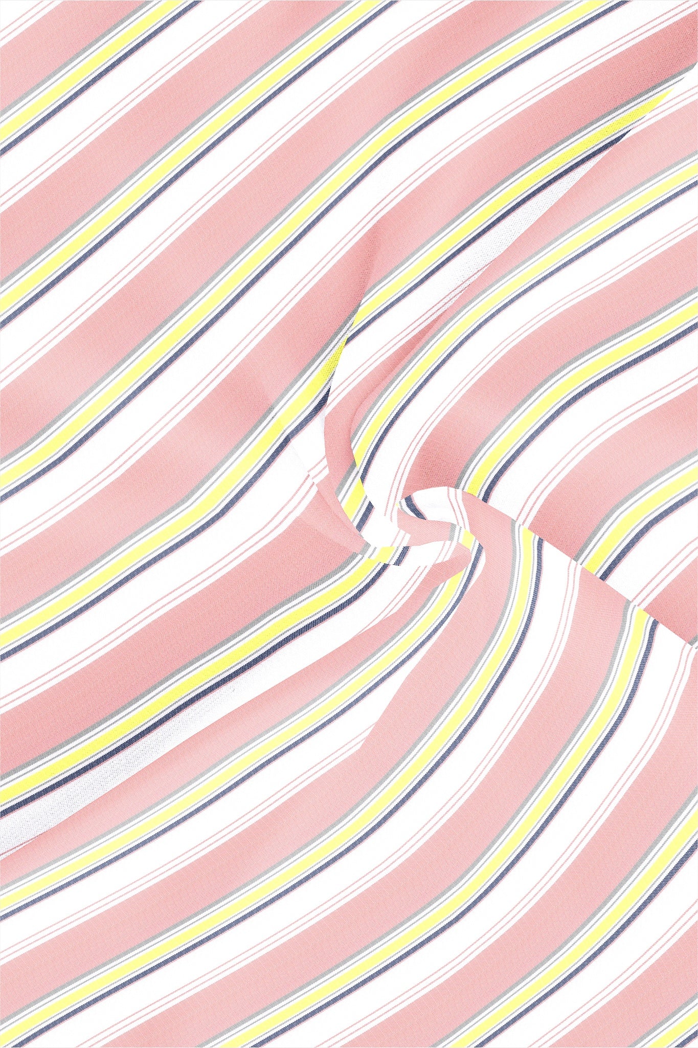 Gossamer Pink with White and Cobalt Blue Stripes Cotton Shirt