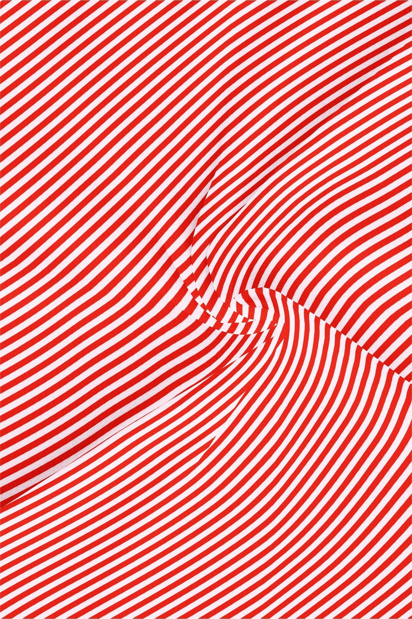 White and Crimson Red Candy Stripes Cotton Shirt
