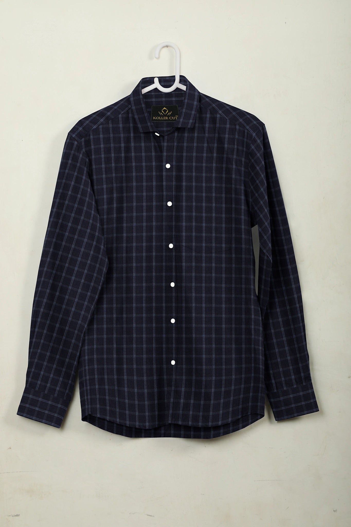 Jade Black and White Jacquard Checks Egyptian Giza Cotton Shirt