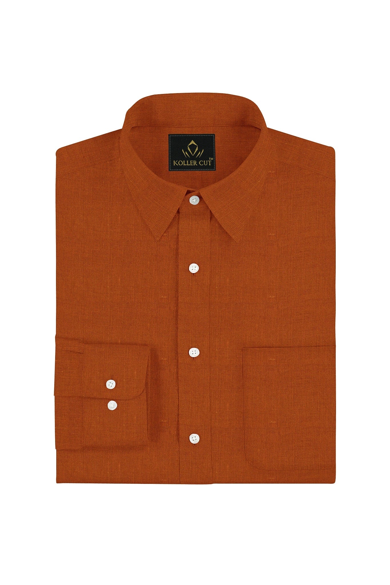 Celosia Orange Luxurious Linen Shirt