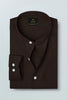 Coffee Brown Mandarin Men's Luxurious Linen Shirt
