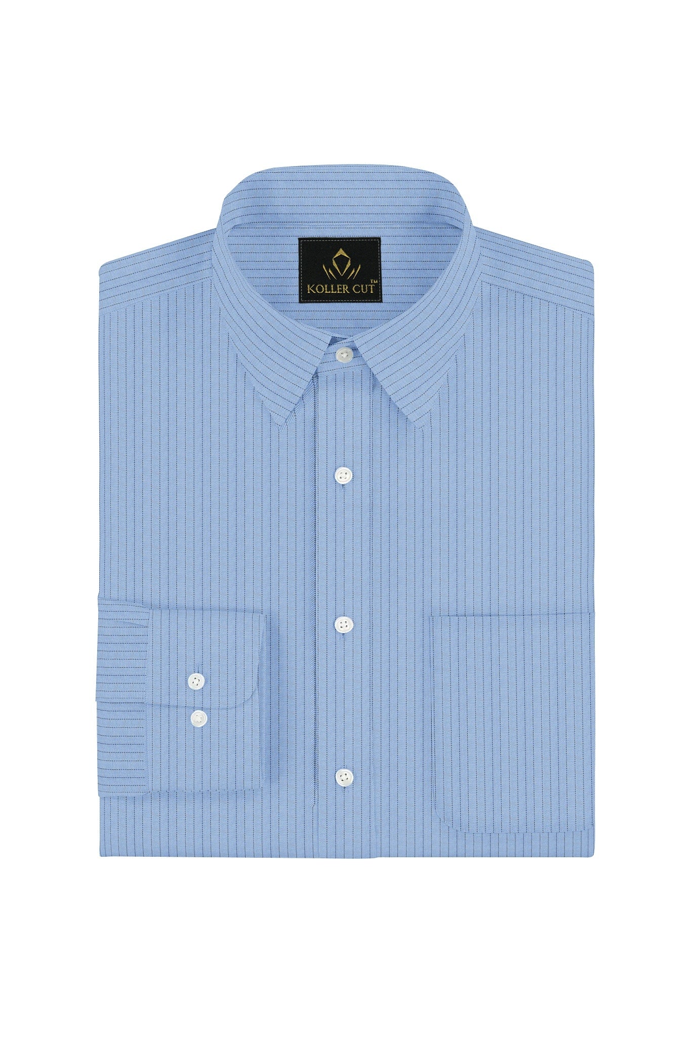 Nautical Blue and Black Stripes Cotton Shirt- Plus size Shirt in India