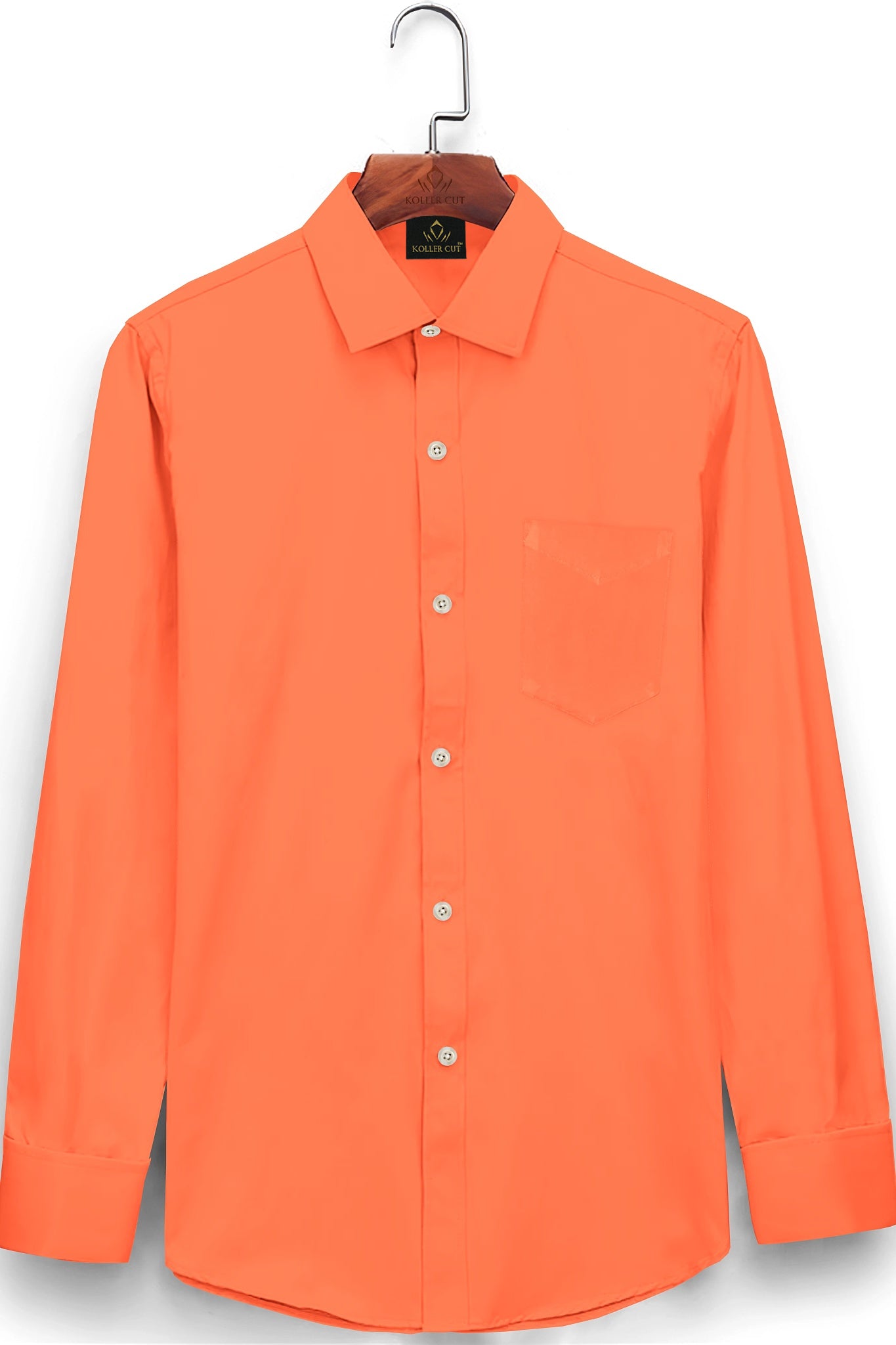 Persimmon Orange Giza Cotton Shirt