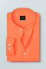 Persimmon Orange Mandarin Collar Giza Cotton Shirt