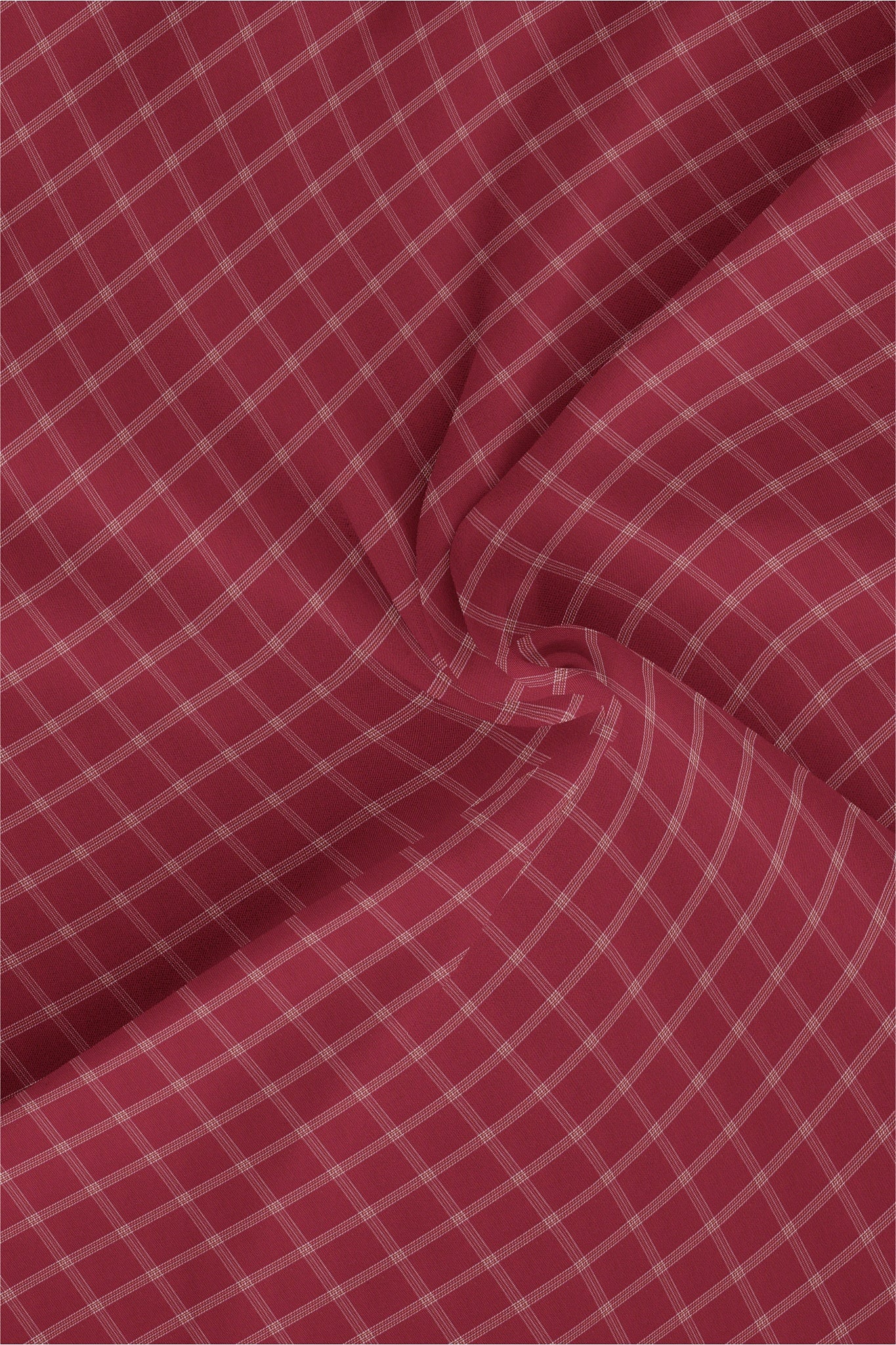 Fiery Red and White Checks Premium Cotton Shirt