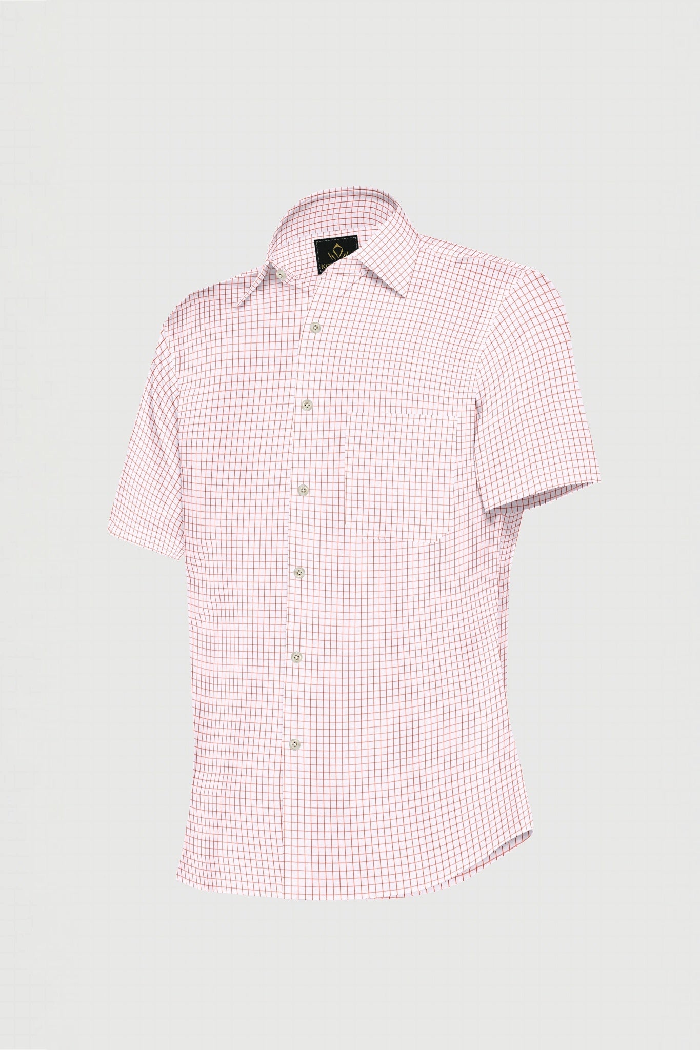 White with Nasturtium Orange Checks Cotton Shirt Plus Size Shirts in India