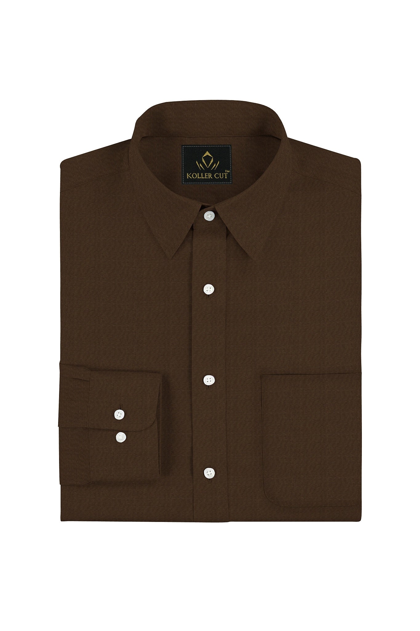 Bison Brown Cotton Shirt Plus Size Plain Shirts in India - Custom Shirts Online in Bengaluru India