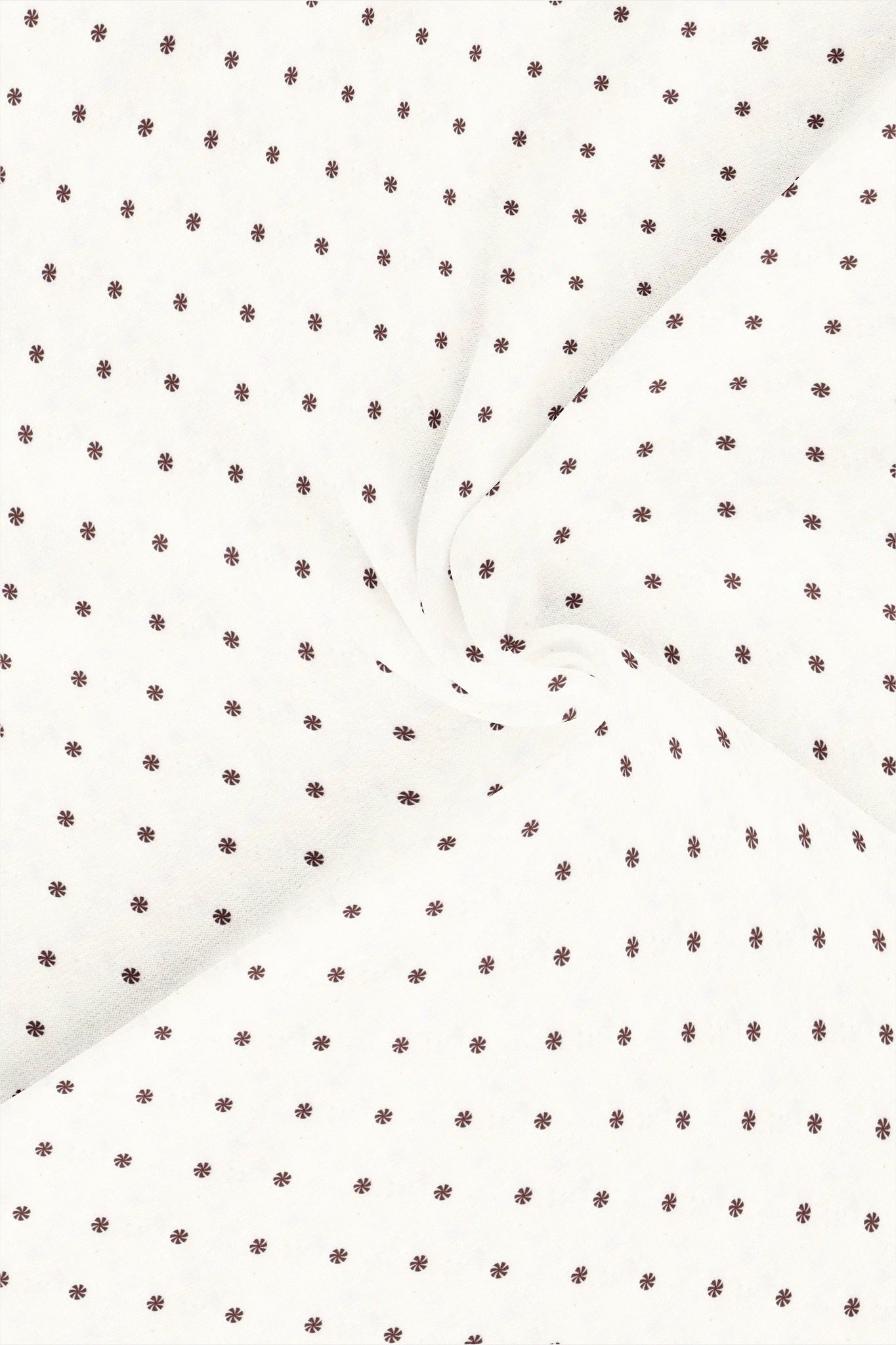 Pearl White with Cinnamon Brown Swirl Round Printed Cotton Shirt