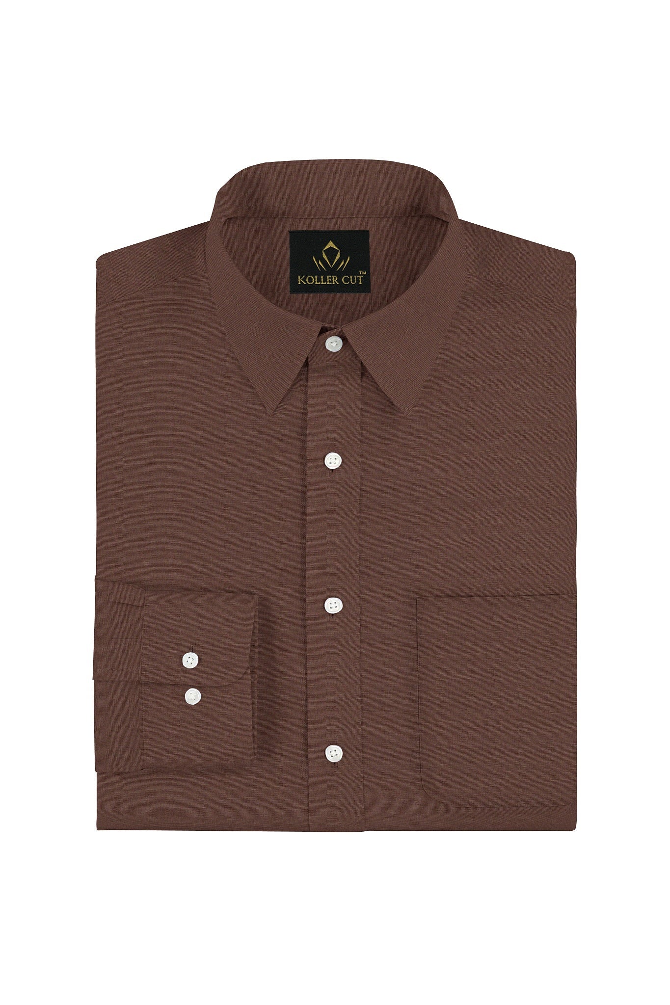 Mocha Mousse Brown Cotton Linen Shirt-Men's Premium Linen Shirt in India