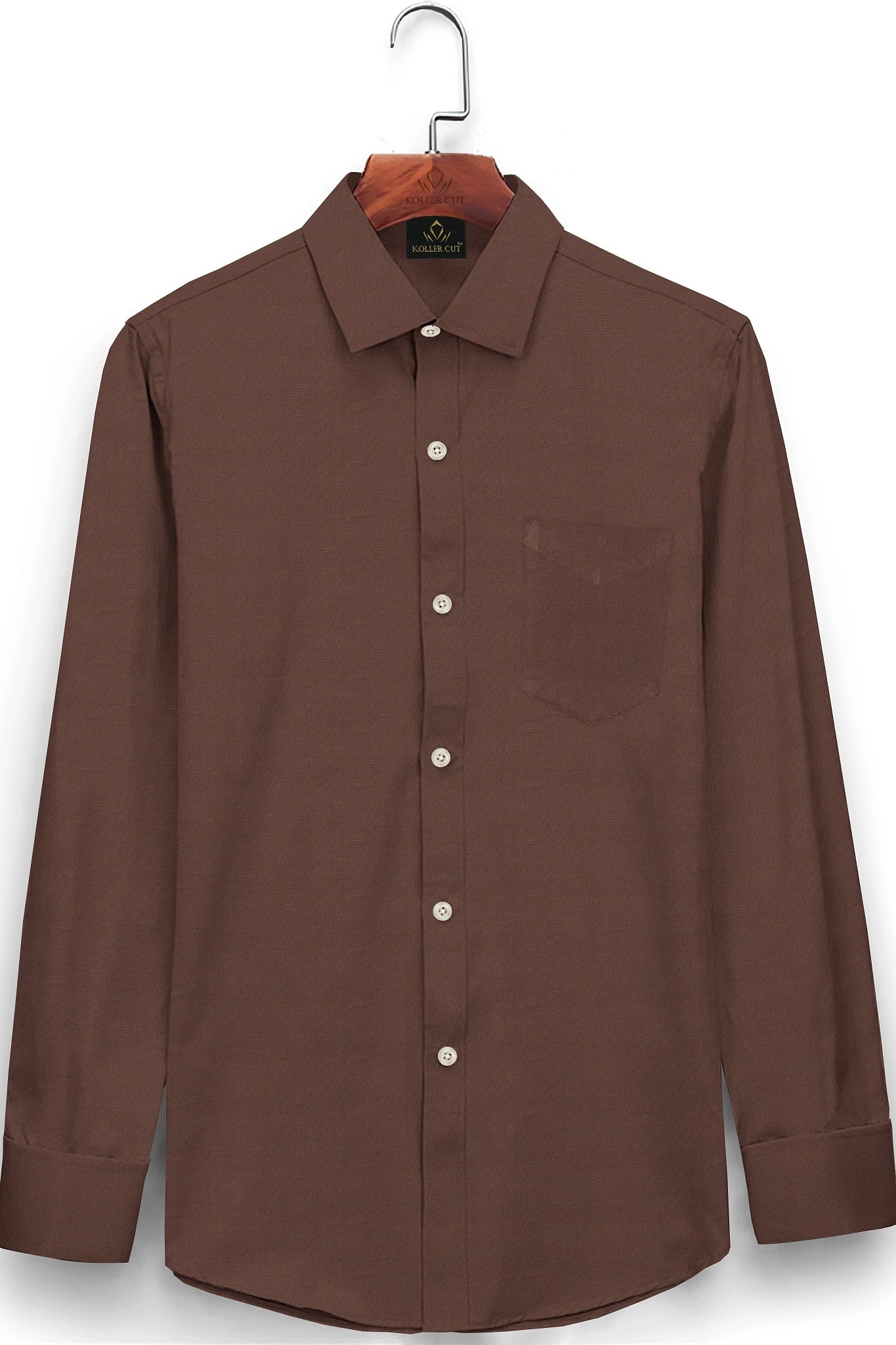 Mocha Mousse Brown Cotton Linen Shirt-Men's Premium Linen Shirt in India