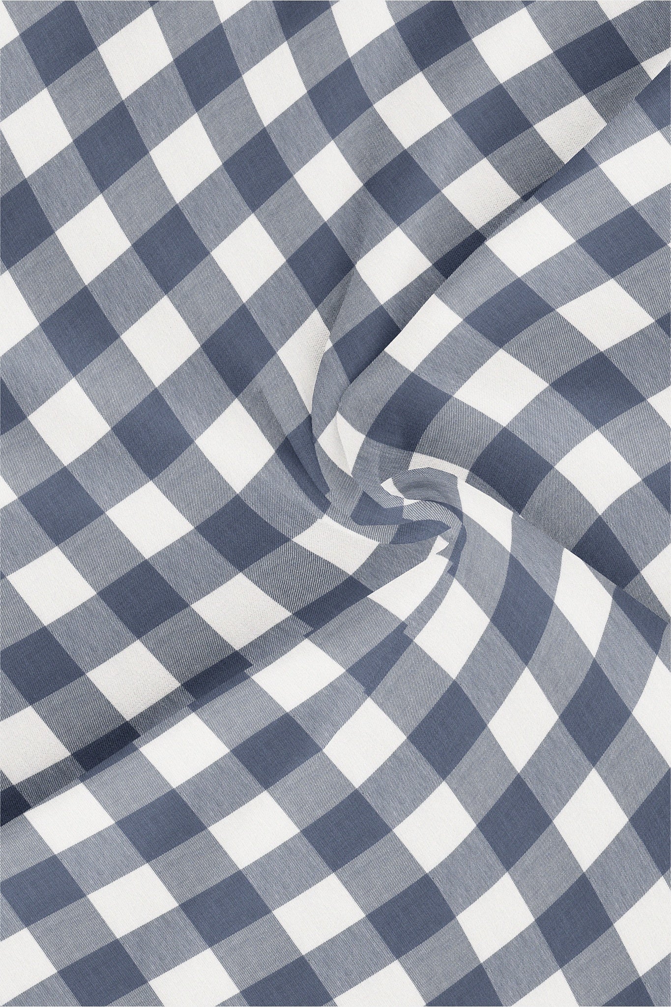 White and Granite Blue Checks Cotton Shirt - Plus size shirt in India