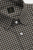 Coin Gray and Shiitake Brown Gingham Checks Cotton Shirt