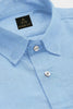 Blizzard Blue and White Plain Oxford Cotton Shirt