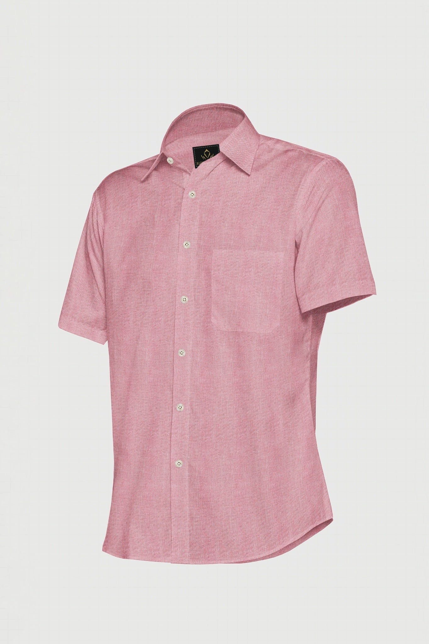 Persian Red and White Oxford Plain Cotton Shirt