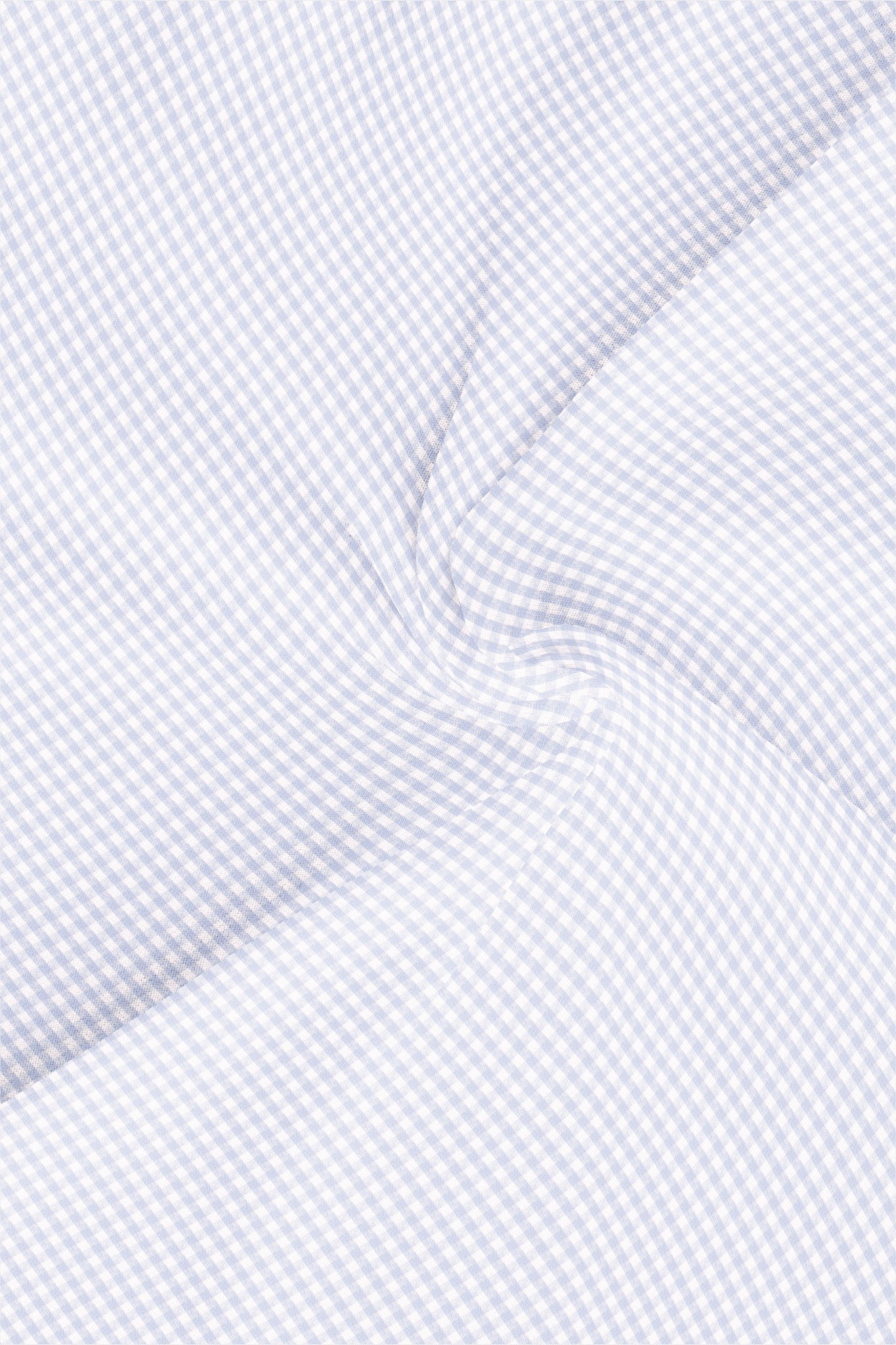 White with Ice Blue Jacquard Gingham Checks Premium Cotton Shirt