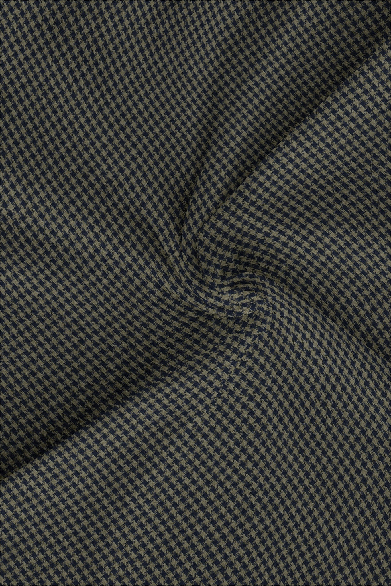 Estate Blue and Burnished Gold Jacquard Checks Egyptian Giza Cotton Shirt
