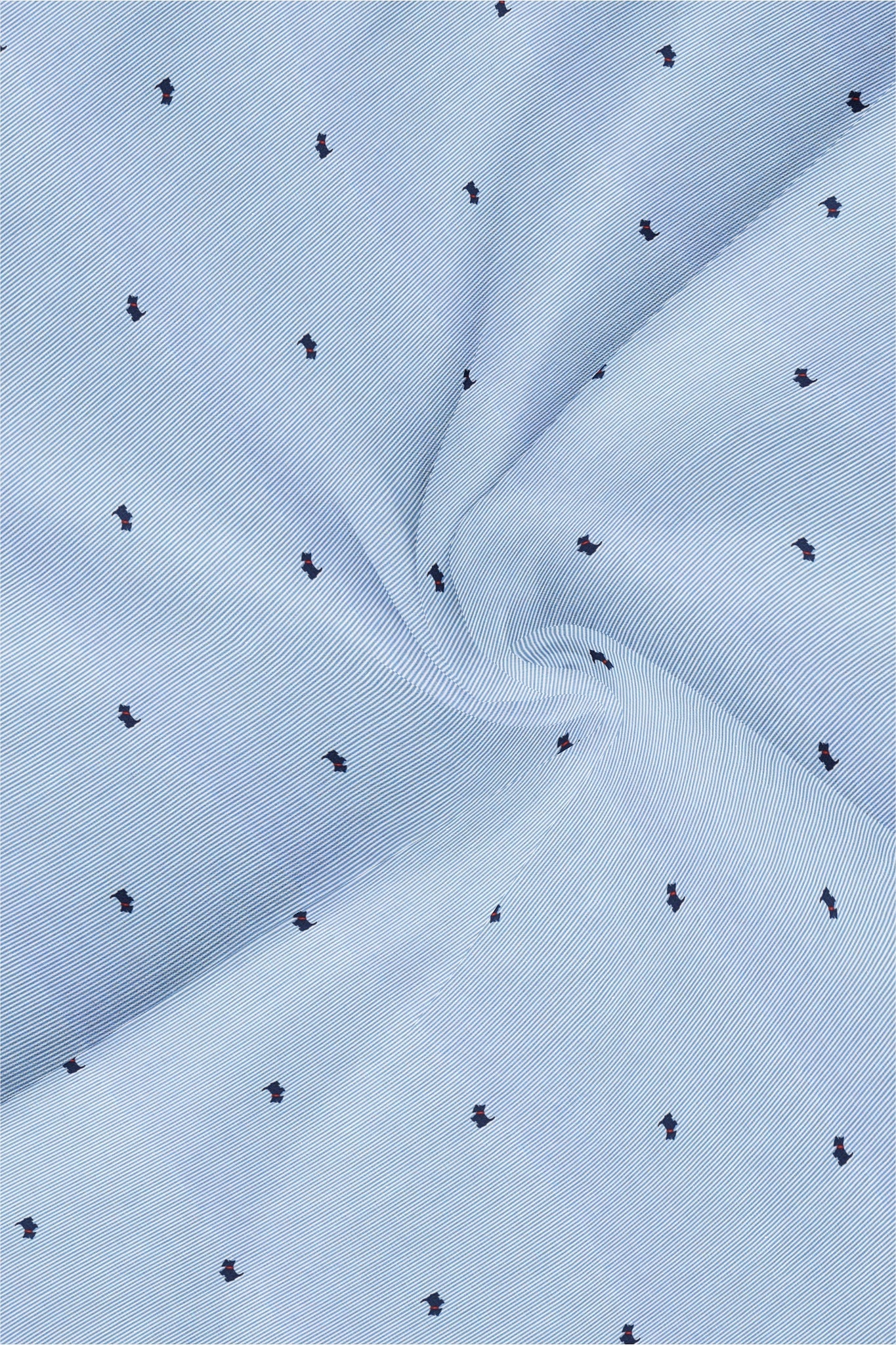 White and Marina Blue Bulldog Printed Pinstripes Cotton Shirt