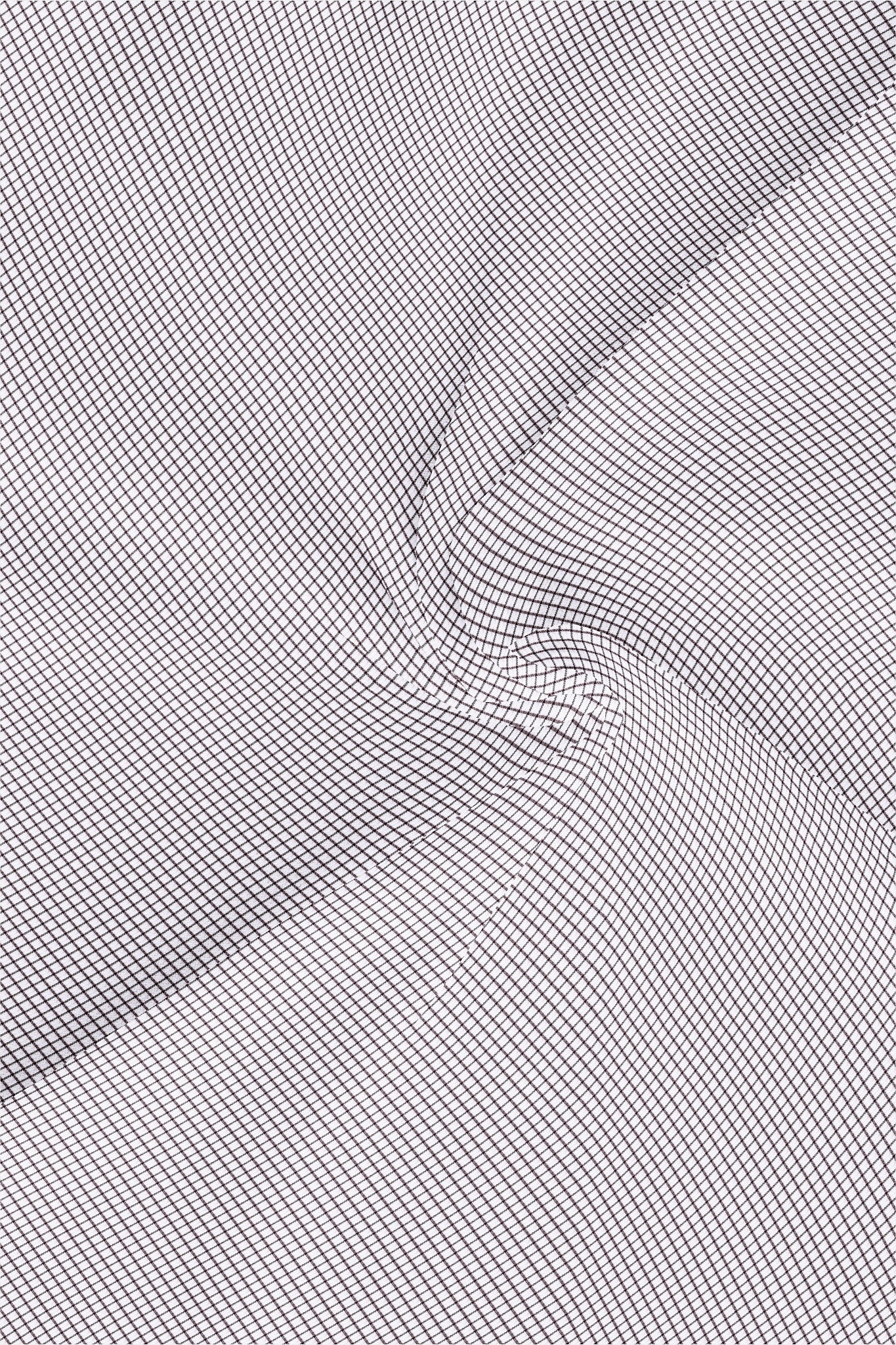 White with Garnet Red Checks Cotton Shirt