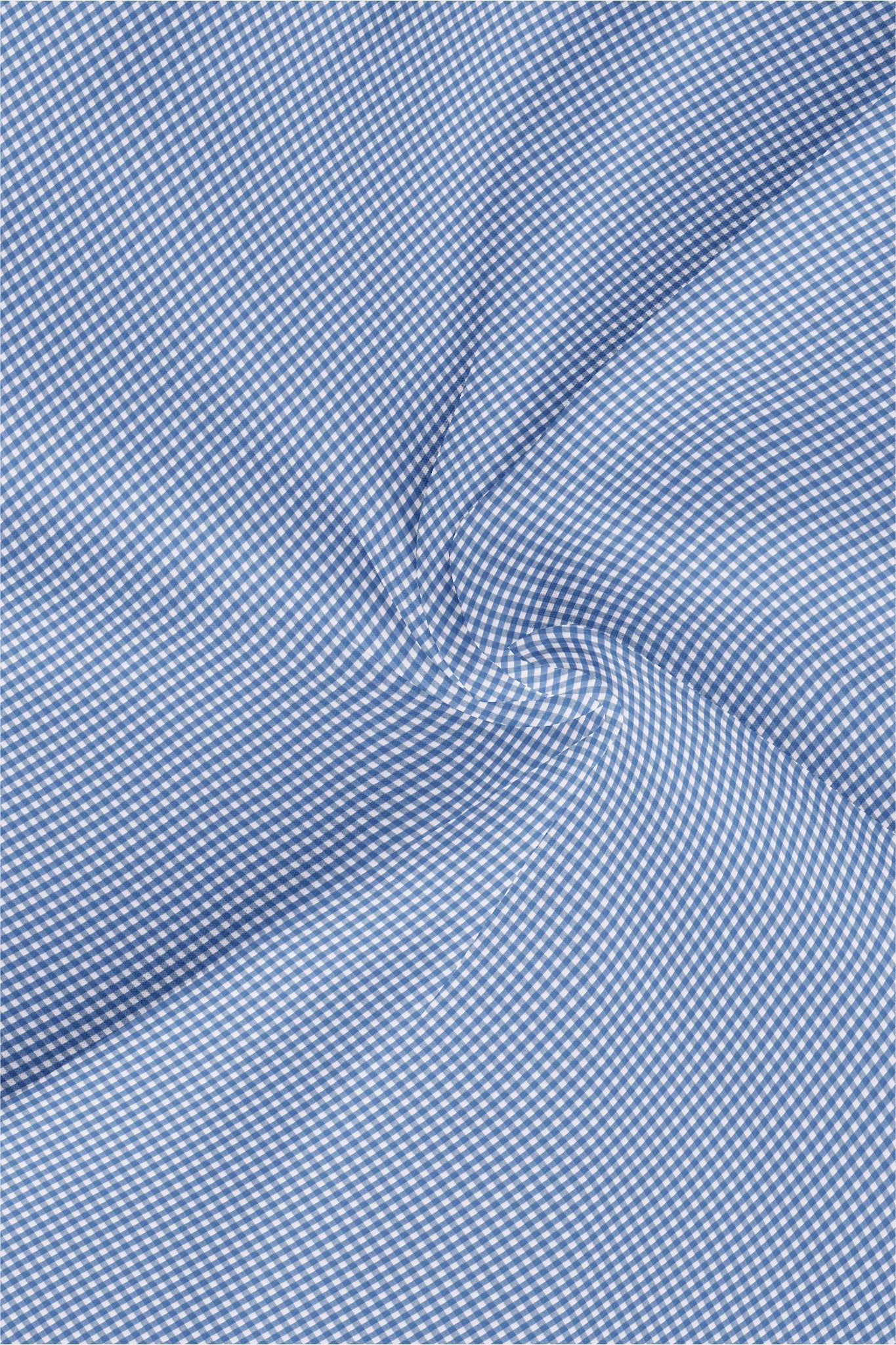 White and Carolina Blue Gingham Checks Cotton Shirt