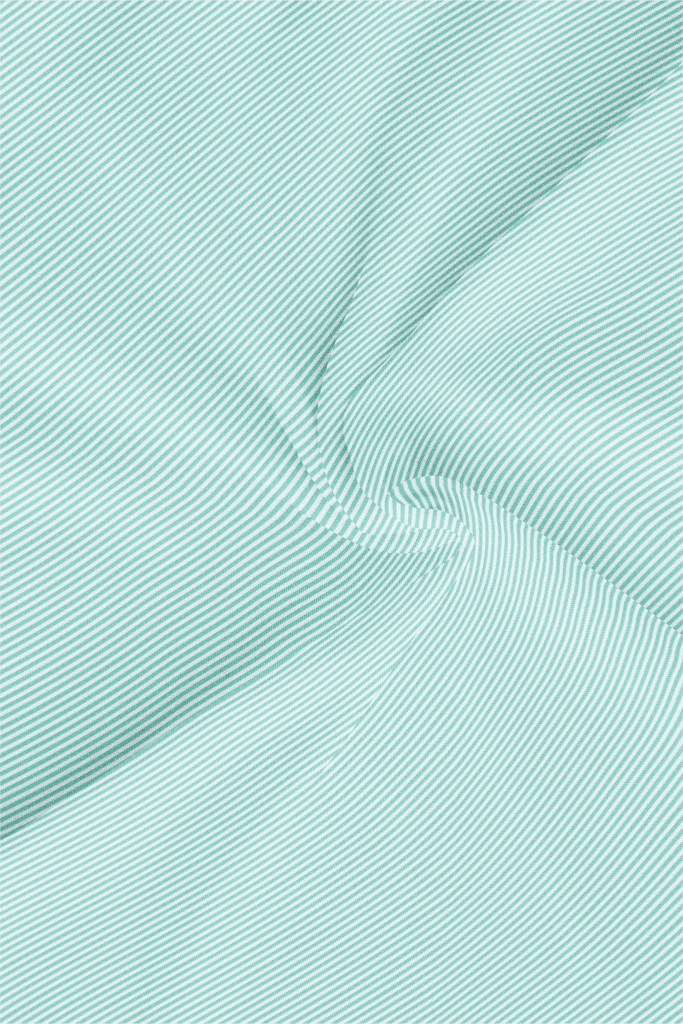 Ambrosia Green and White Candy Stripes Designer Cotton Shirt