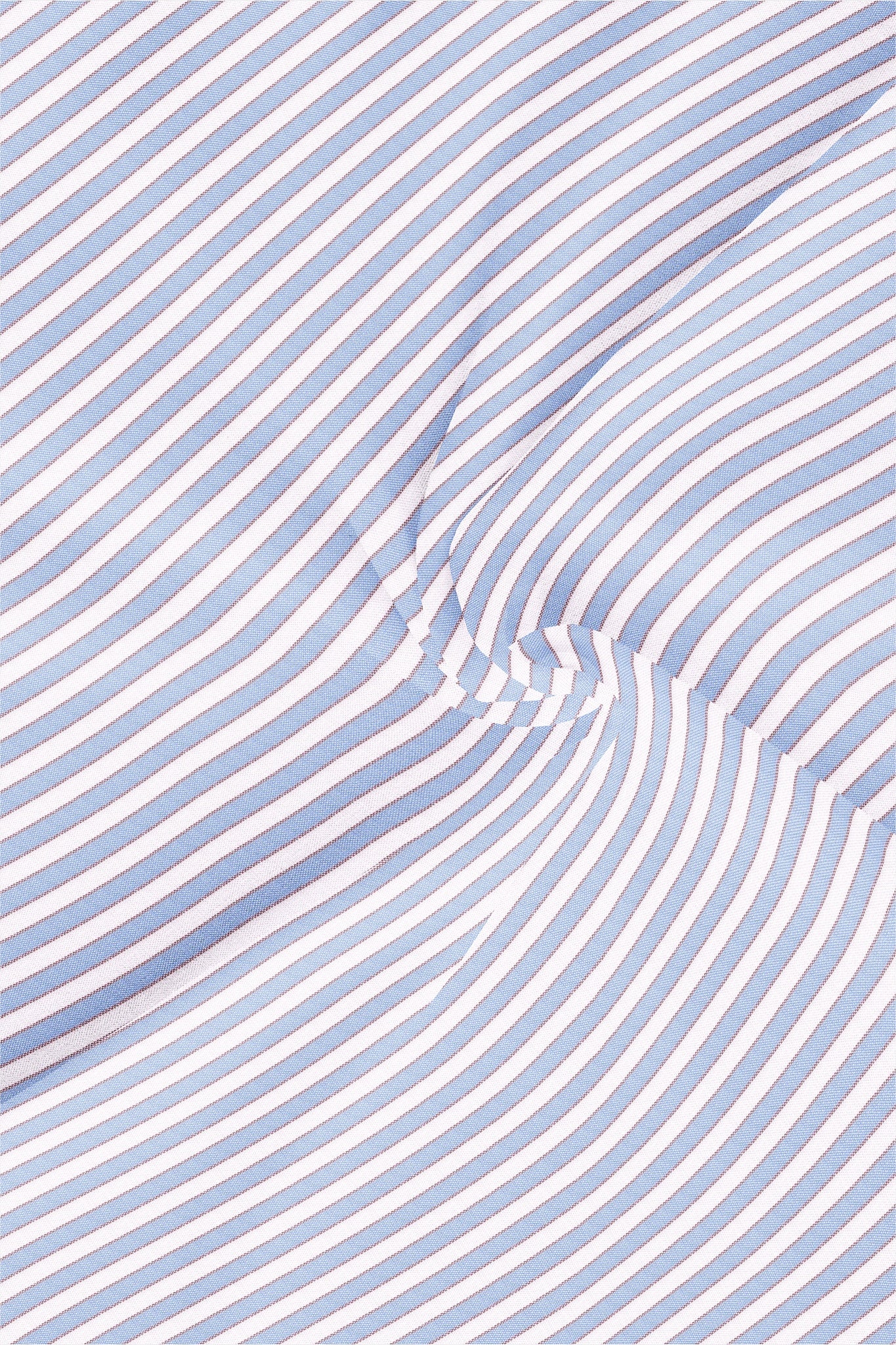 White with Placid Blue and Pompeian Red Oxford Stripes Cotton Shirt
