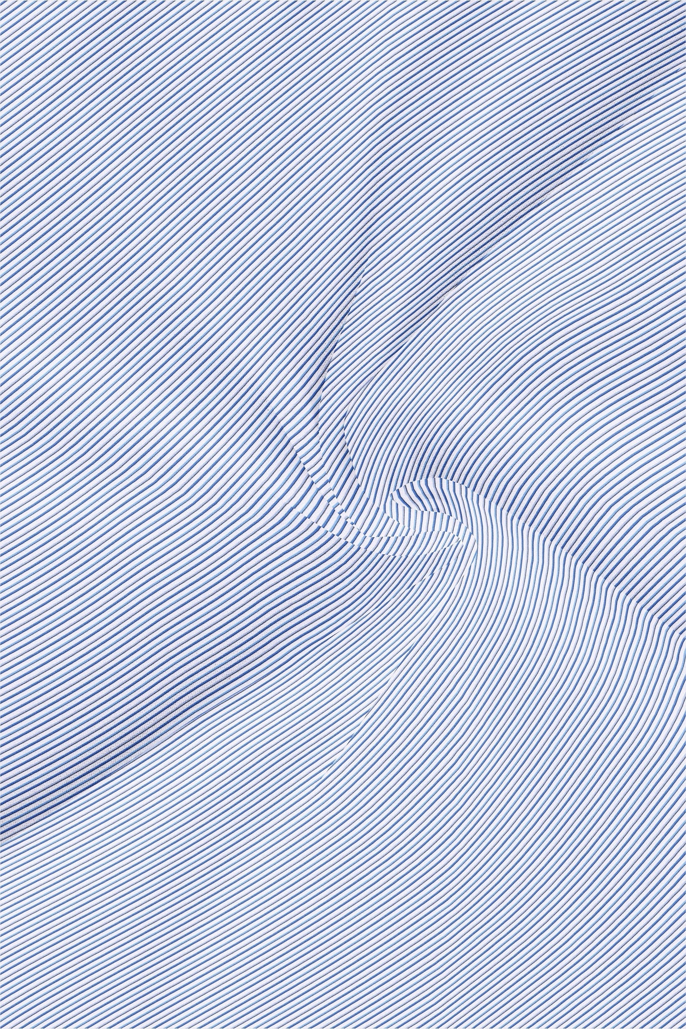 White with Brunnera Blue and Xenon Blue Pinstripes Cotton Shirt