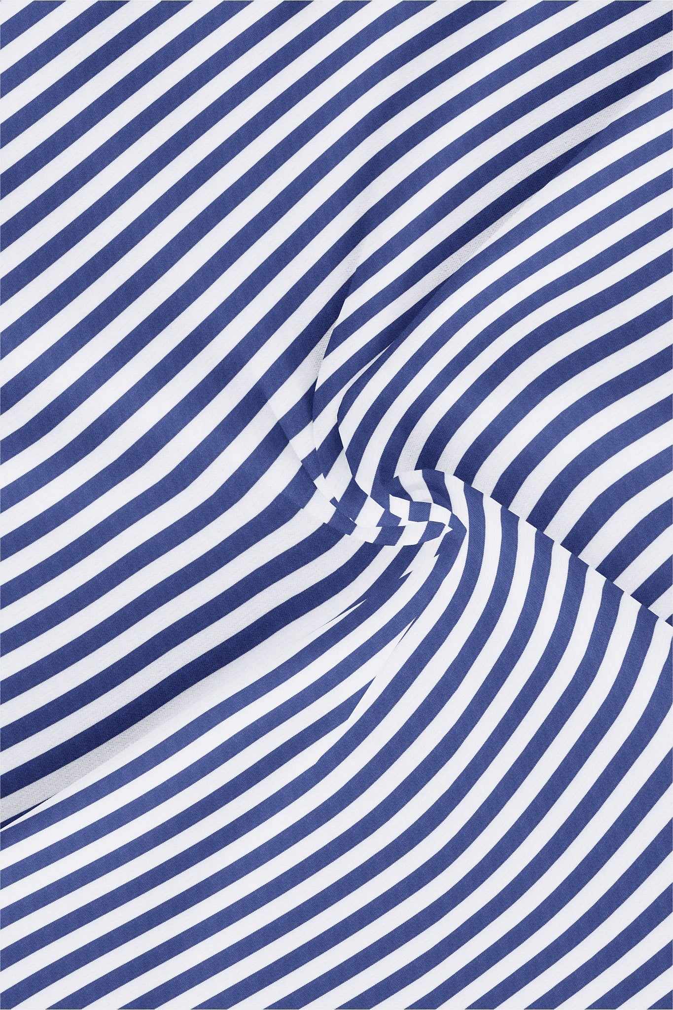 White and Clematis Blue Oxford Stripes Cotton Shirt