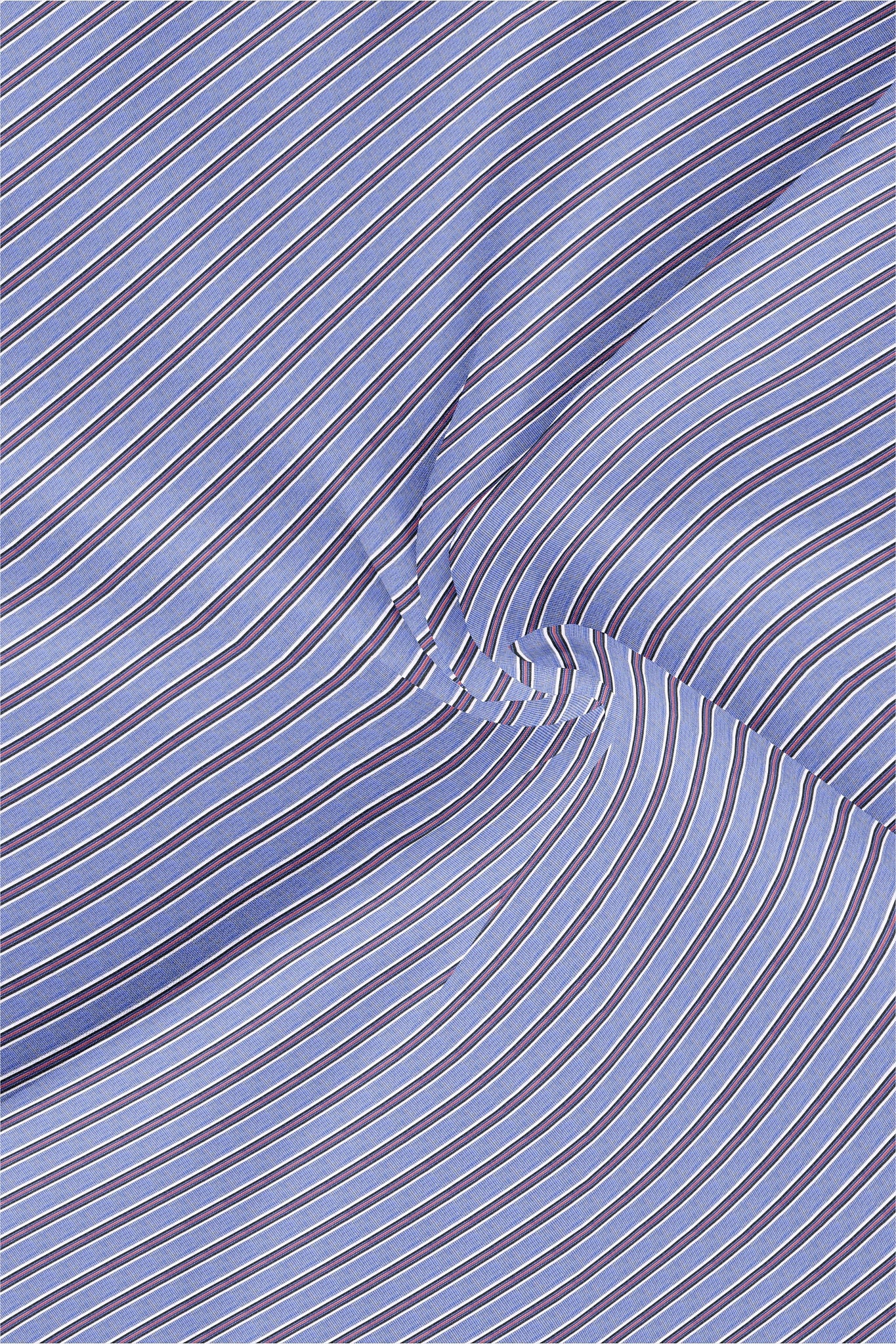 Clematis Blue with Black and White Stripes Cotton Shirt