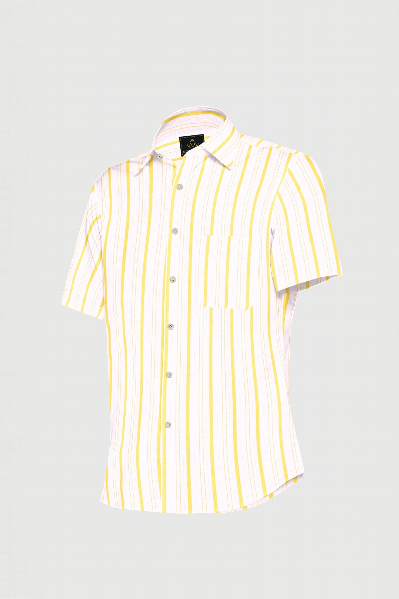 White and Dandelion Yellow Stripes Cotton Linen Shirt Plus size Cotton Linen Shirt in India