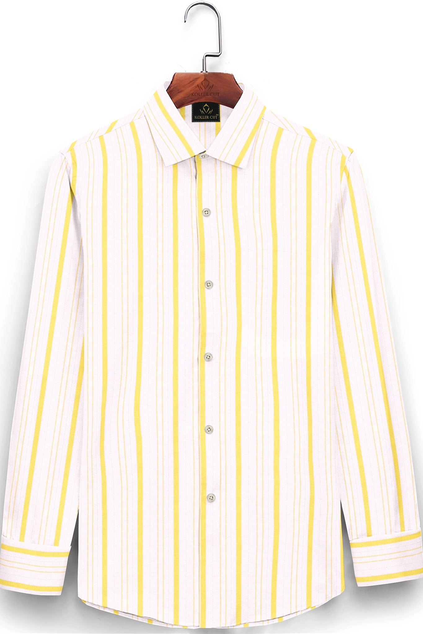 White and Dandelion Yellow Stripes Cotton Linen Shirt Plus size Cotton Linen Shirt in India
