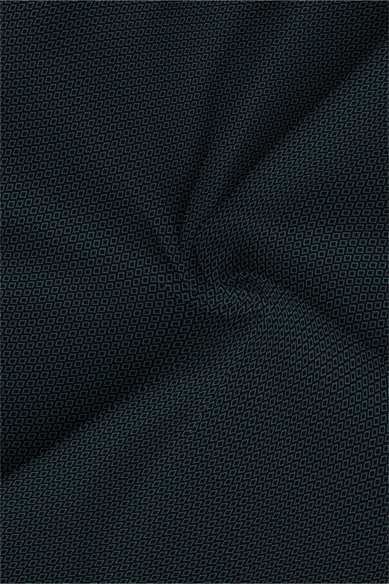 Obsidian Black and Vallarta Blue Diamond Printed Cotton Shirt