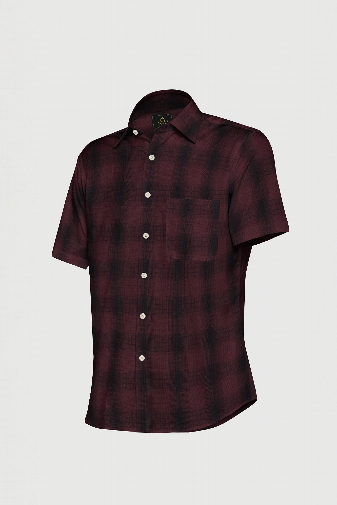 Cabernet Red and Ebony Black Checks Cotton Shirt