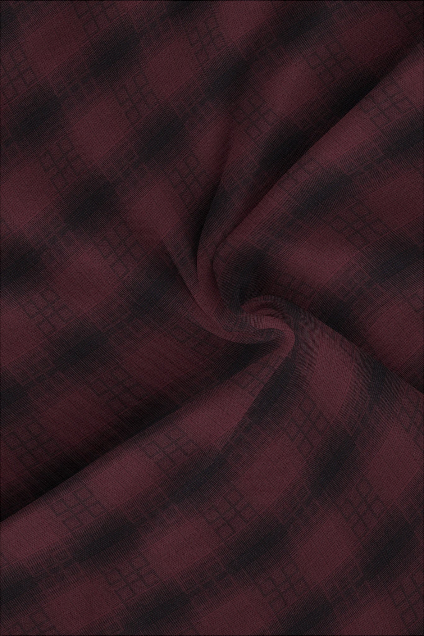 Cabernet Red and Ebony Black Checks Cotton Shirt