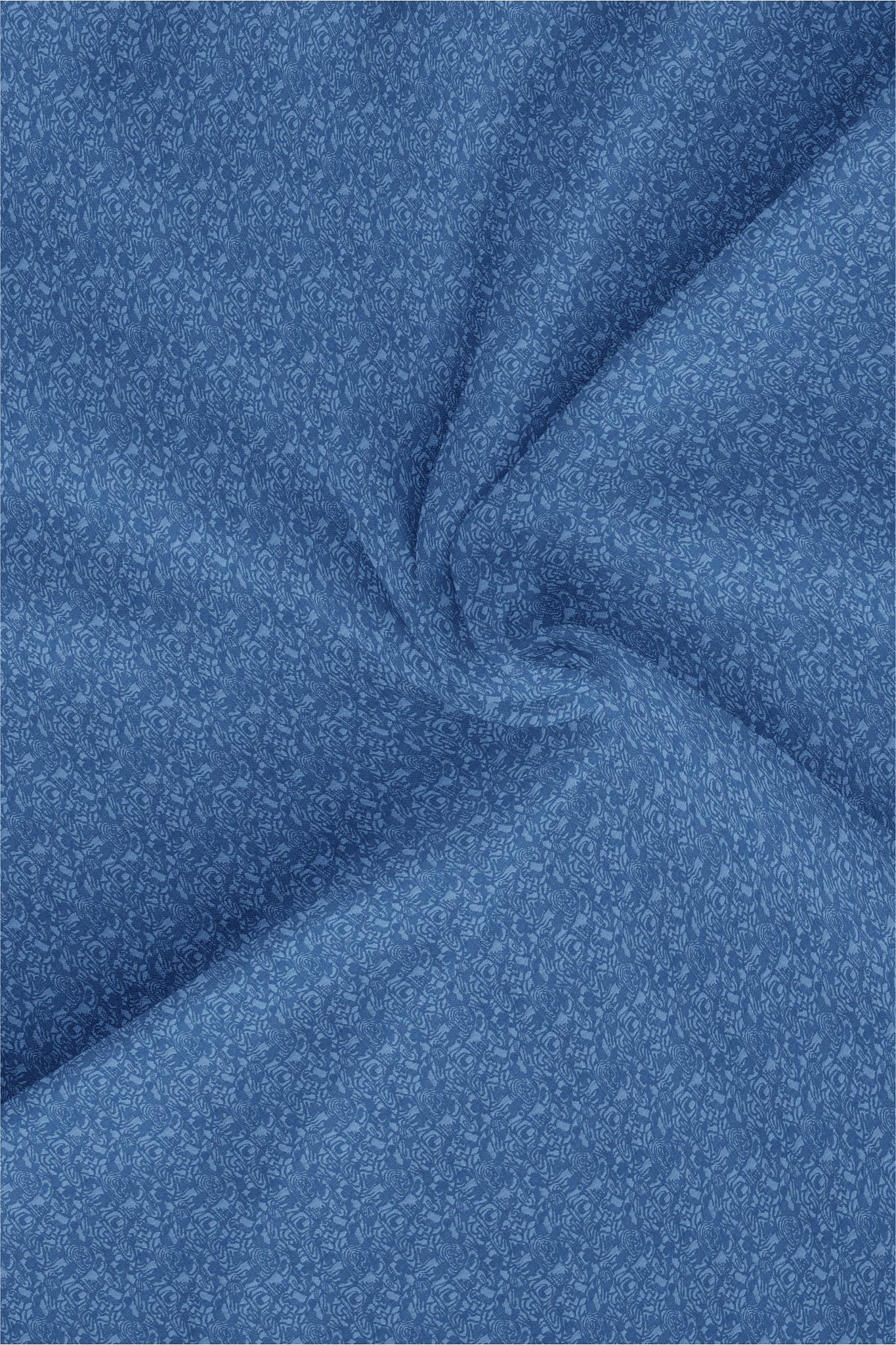 Methyl Blue and Dresden Blue Jacquard Print Egyptian Giza Cotton Shirt