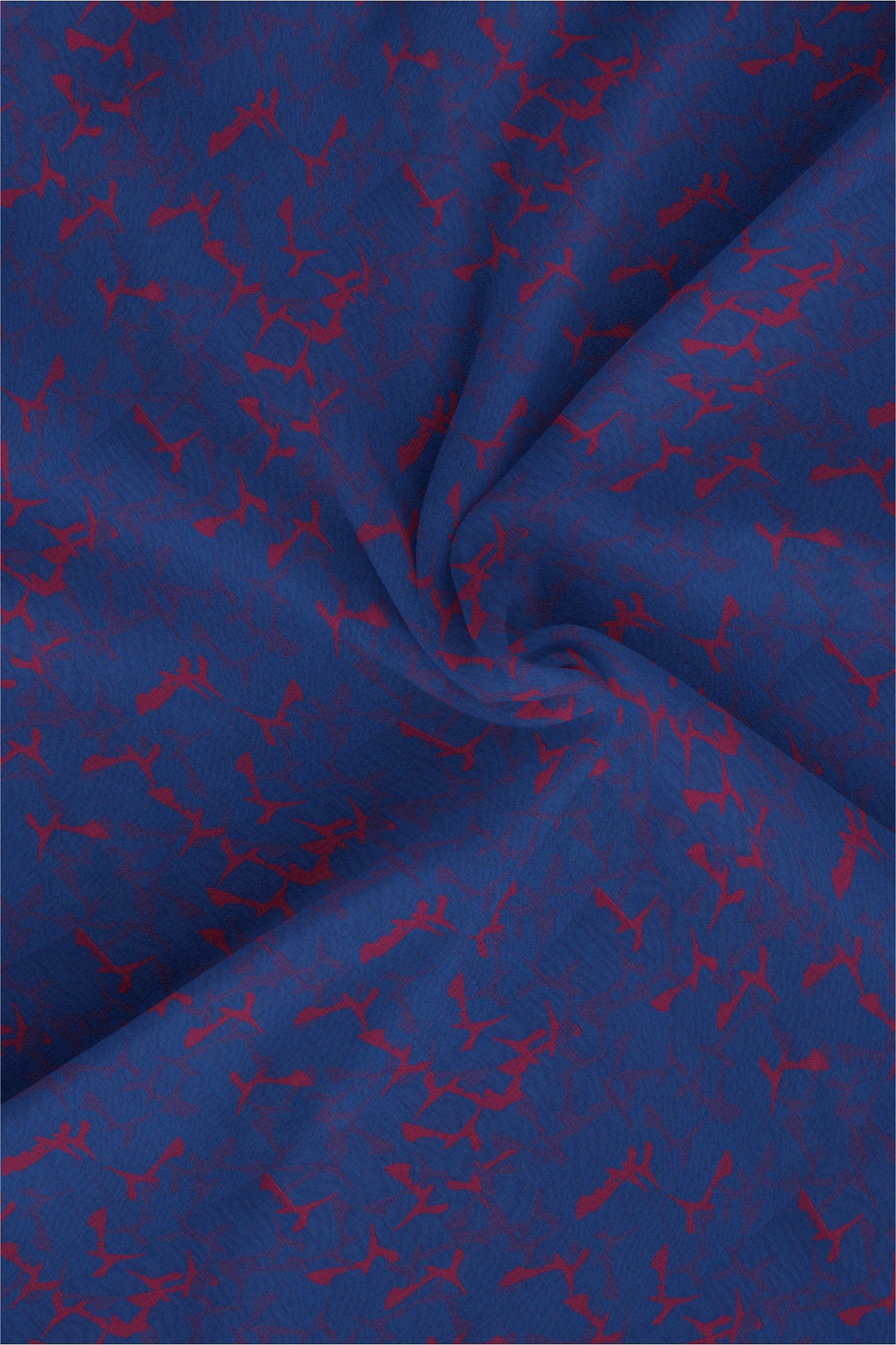Baleine Blue and Chilli Red Jacquard Print Egyptian Giza Cotton Shirt