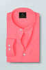 Salmon Pink Mandarin Collar Giza Cotton Shirt