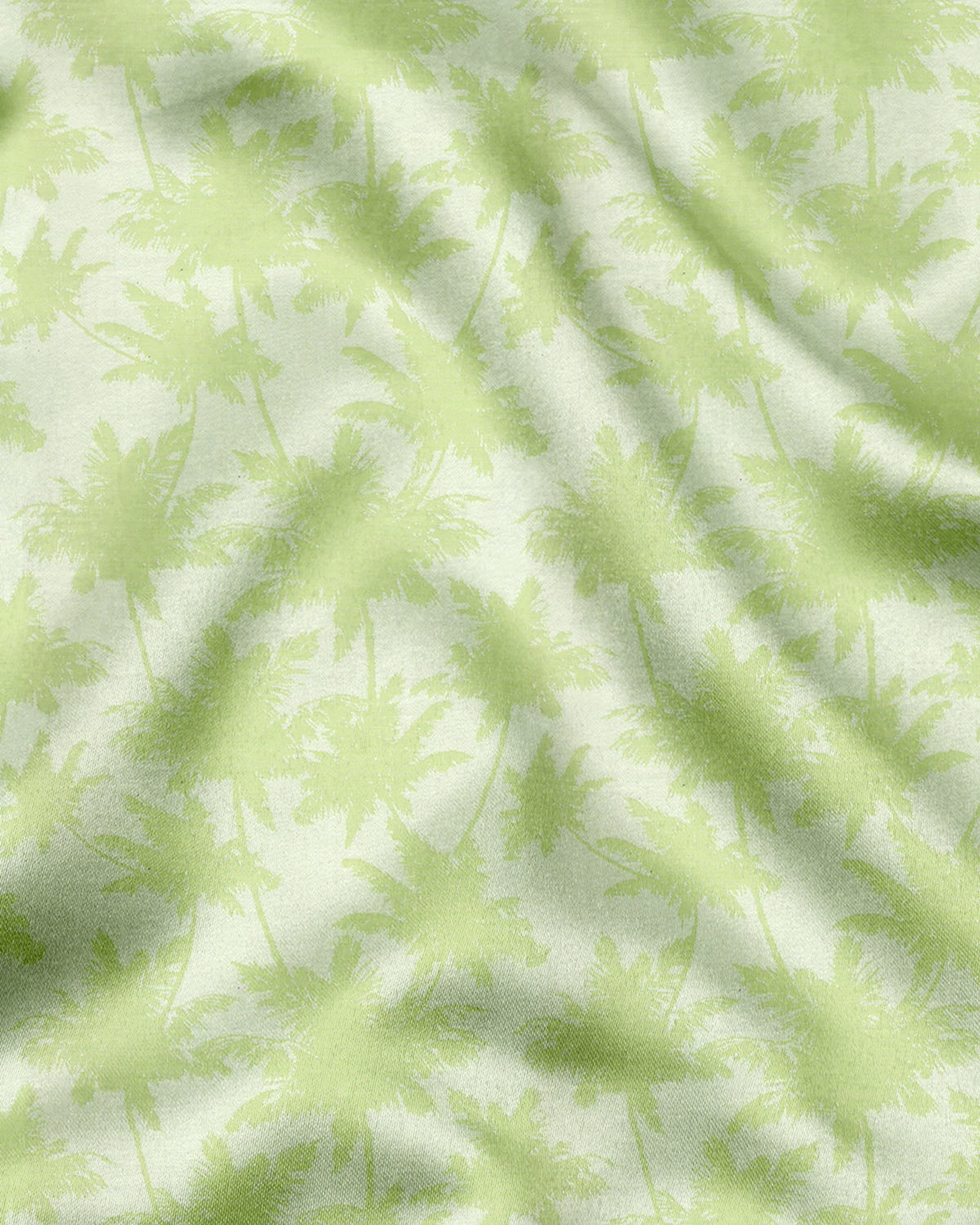 Limeade Green and Chardonnay Green Maple Leaf Jacquard Printed Giza Cotton Shirt