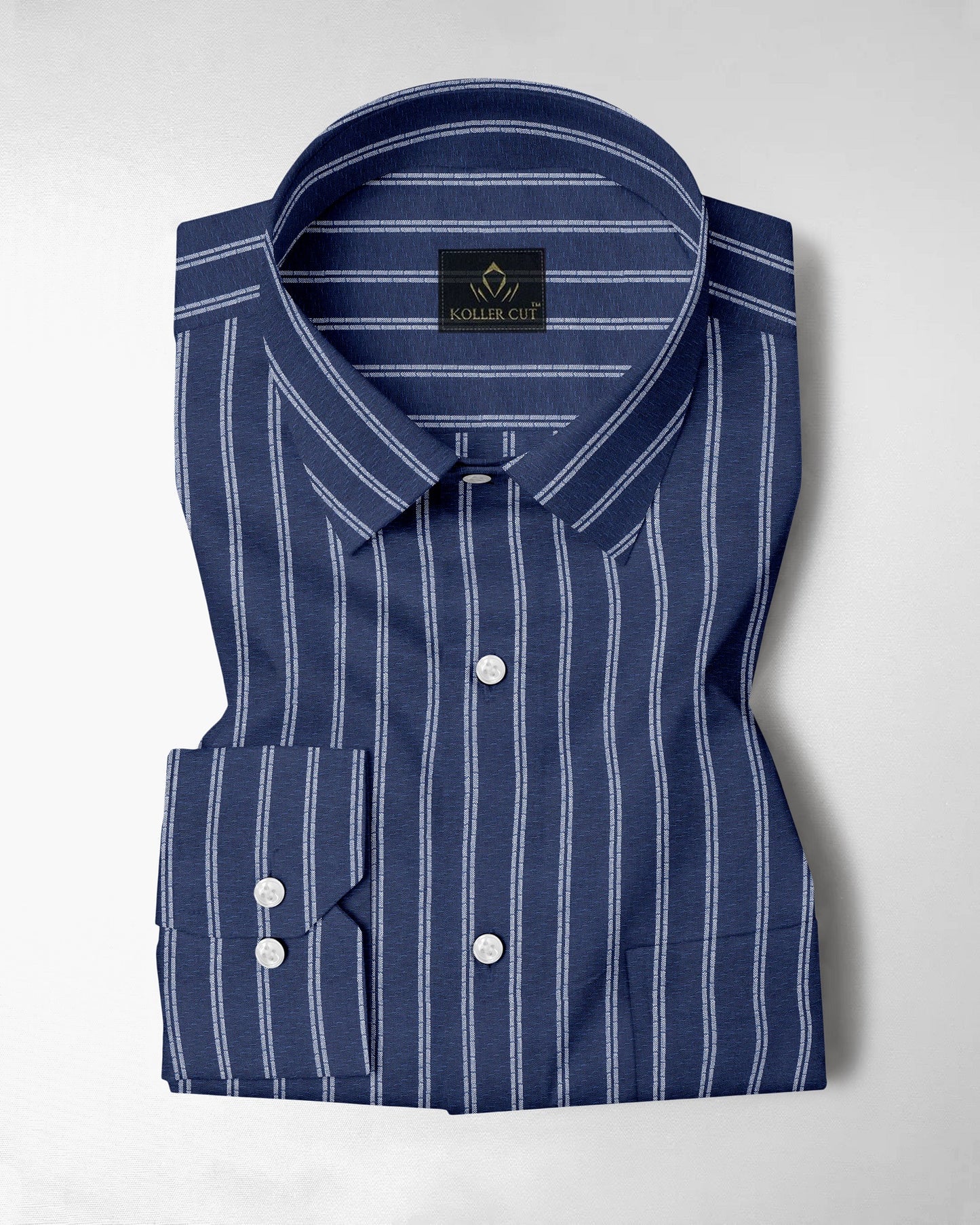Monaco Blue and White Stripes Cotton Shirt
