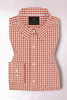 White and Royal Poinciana Red Gingham Checks Premium Cotton Shirt